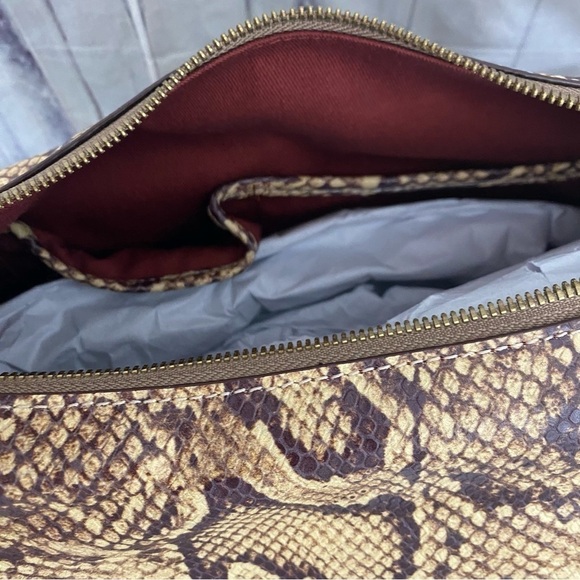 Margot Alexandra Stirrup Snake Natural Python Leather Hobo Shoulder Bag Purse - Picture 15 of 16